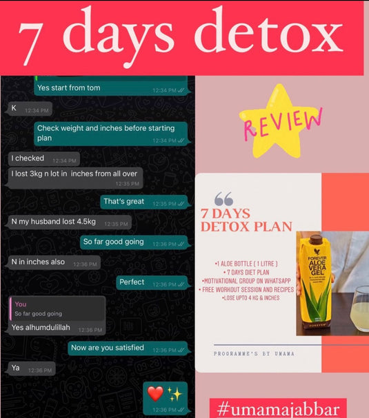 Package : 8 days detox ( 4kg weight loss )